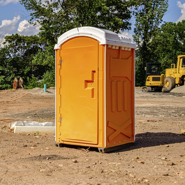 how often are the porta potties cleaned and serviced during a rental period in Yoder WY